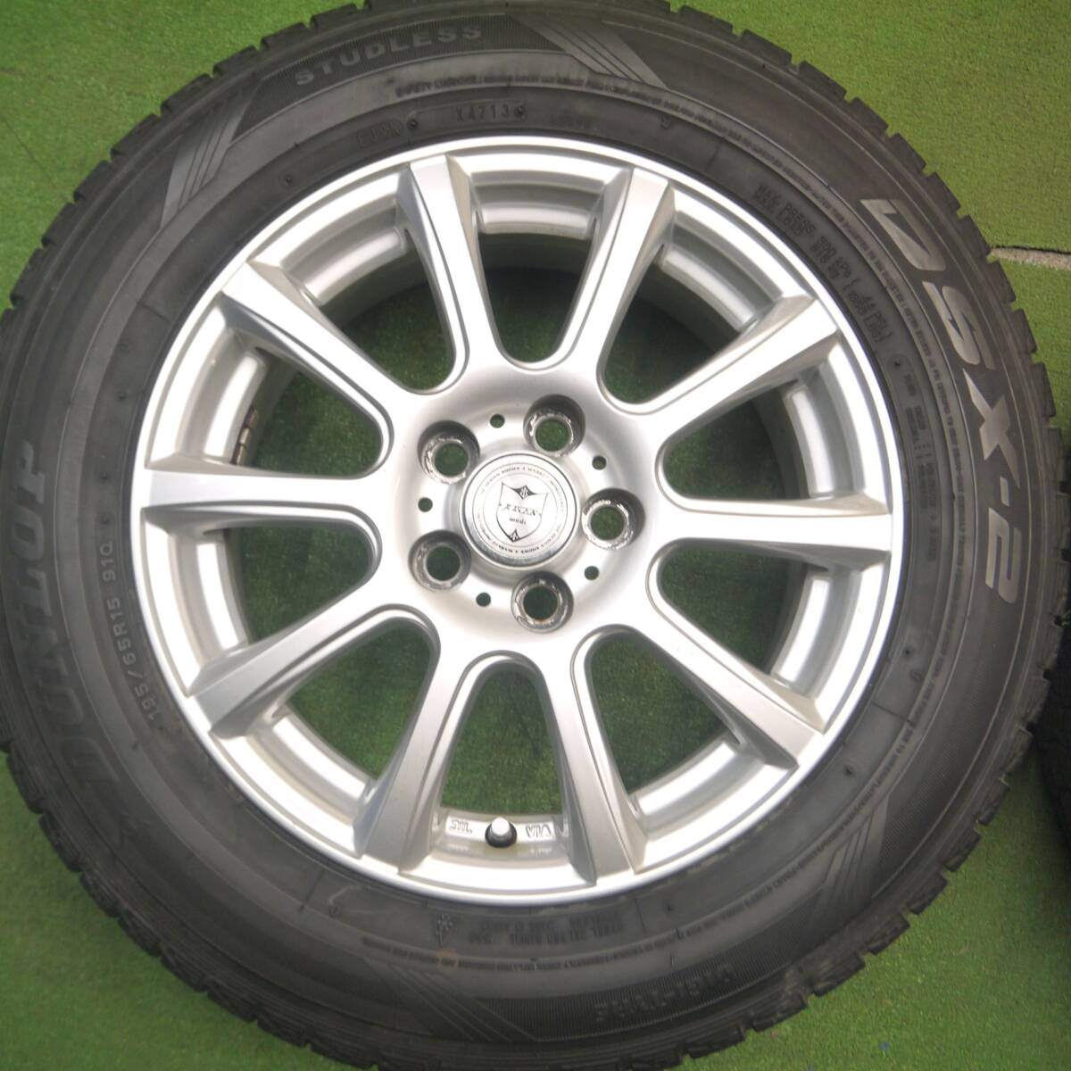 バリ溝！9分★プリウス 等 195/65R15 スタッドレス ダンロップ DSX-2 JOKER ジョーカー 15インチ PCD100/5H★5020513Hス