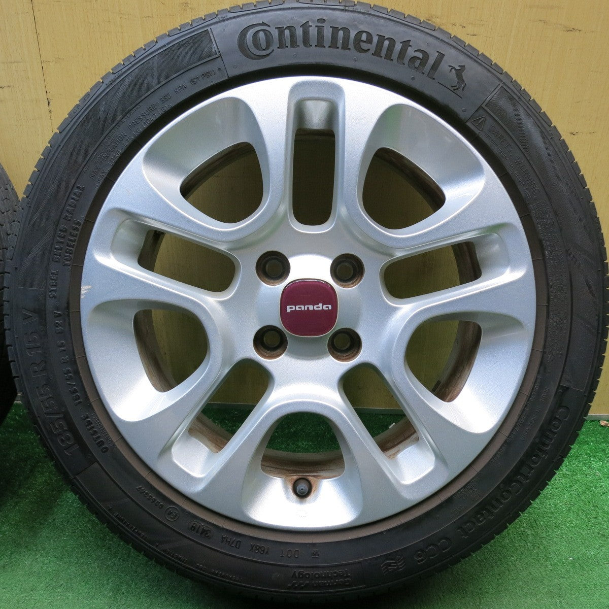 バリ溝！8.5分◎フィアット パンダ 純正 185/55R15 コンチネンタル コンフォートコンタクト CC6 15インチ PCD98/4H◎6072308HAノ