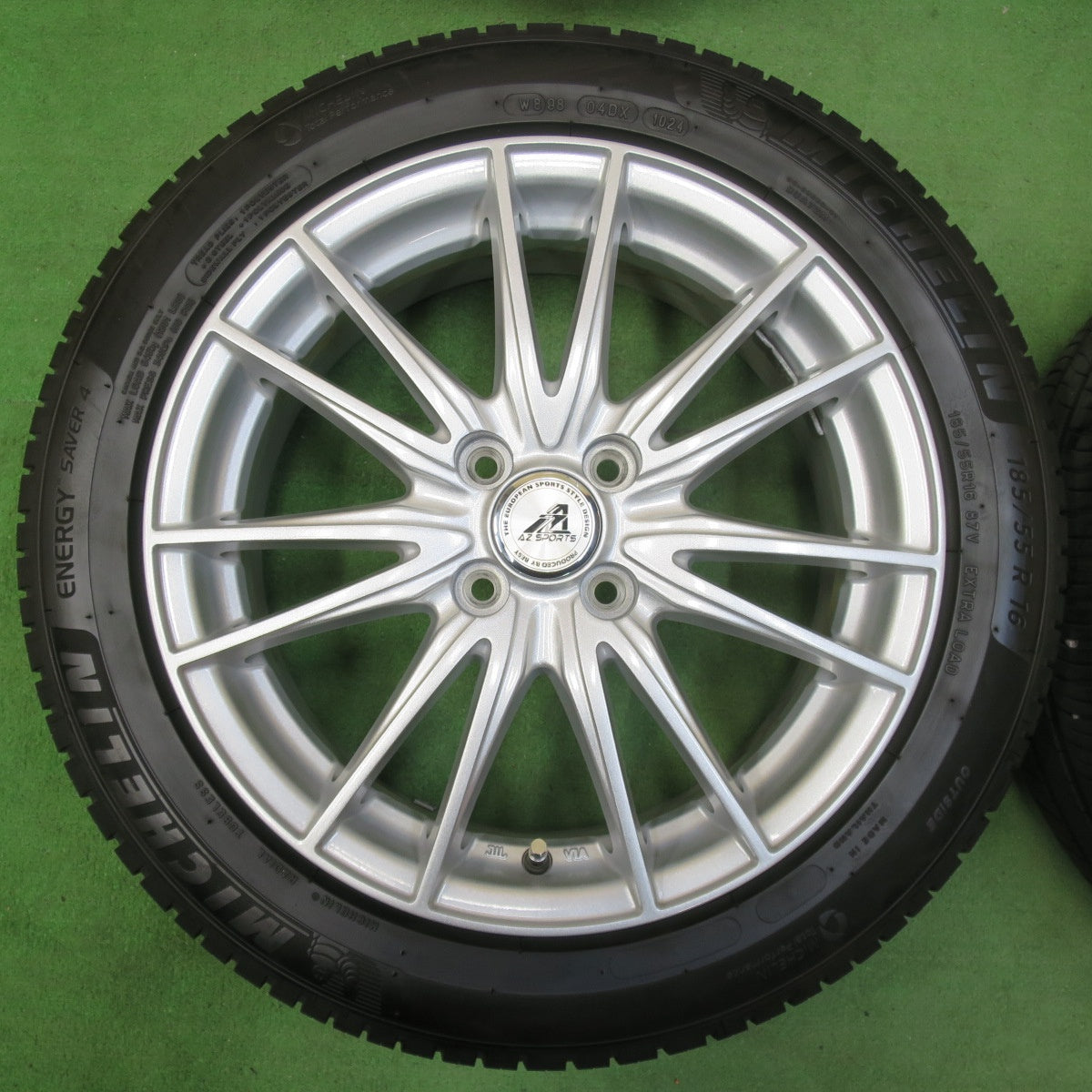 [送料無料] バリ溝！24年！キレイ！9.5分★185/55R16 ミシュラン エナジーセイバー4 AZ SPORTS AZスポーツ 16インチ PCD100/4H★5011608イノ