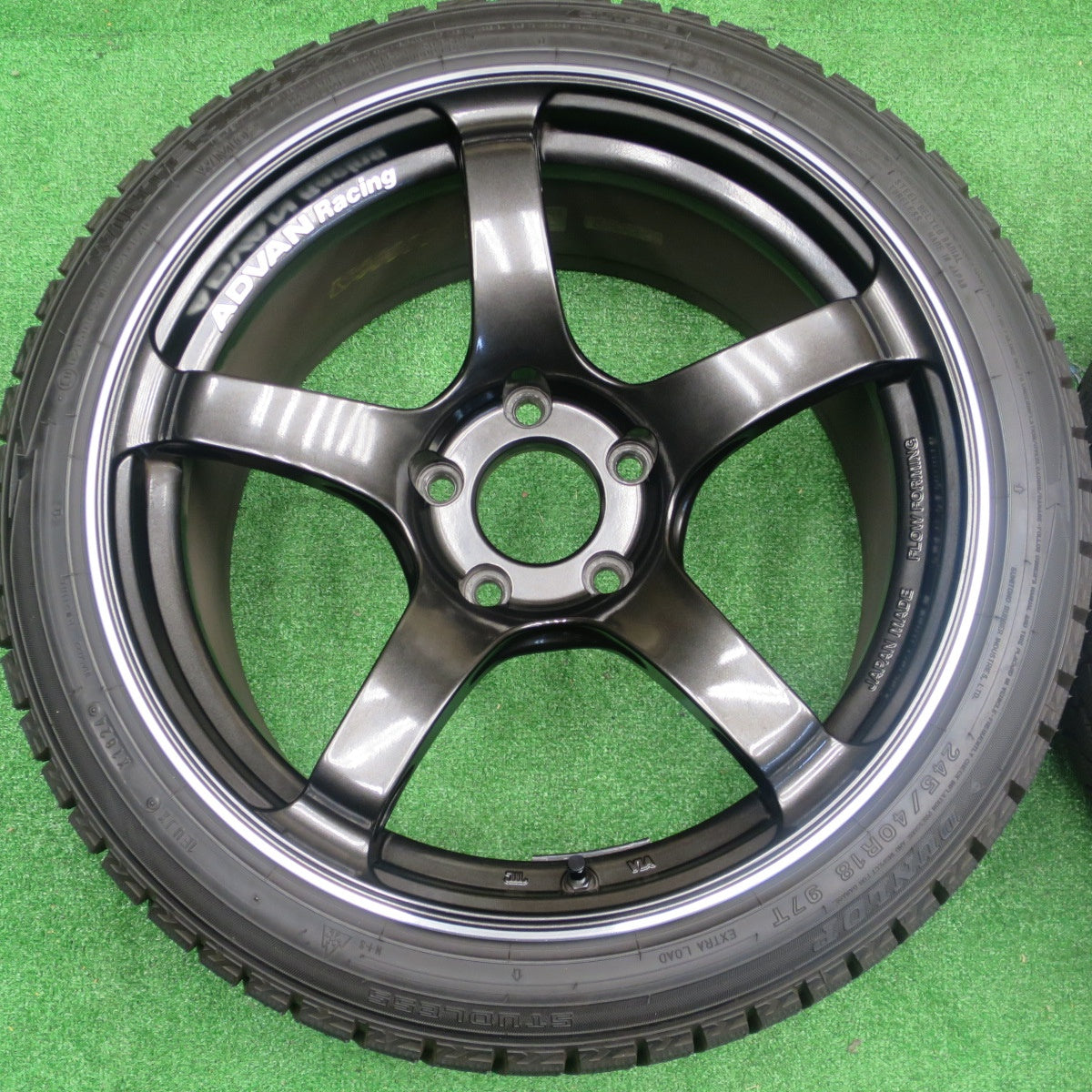 バリ溝！24年！ほぼ10分★シビック タイプR 等 ADVAN Racing TC-4 245/40R18 スタッドレス ダンロップ ウインターマックス WM02 アドバン レーシング 18インチ PCD120/5H★5121406NKス