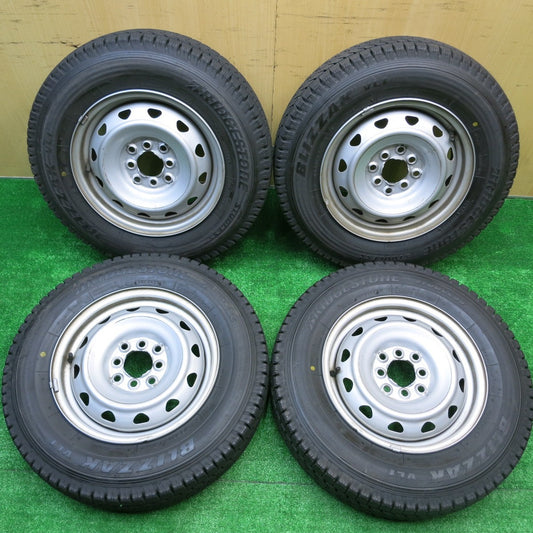 バリ溝！23年！ほぼ10分★スタッドレス 165R14 8PR ブリヂストン ブリザック VL1 スチール ホイール 14インチ PCD100 114.3/4H マルチ★5100906HAス