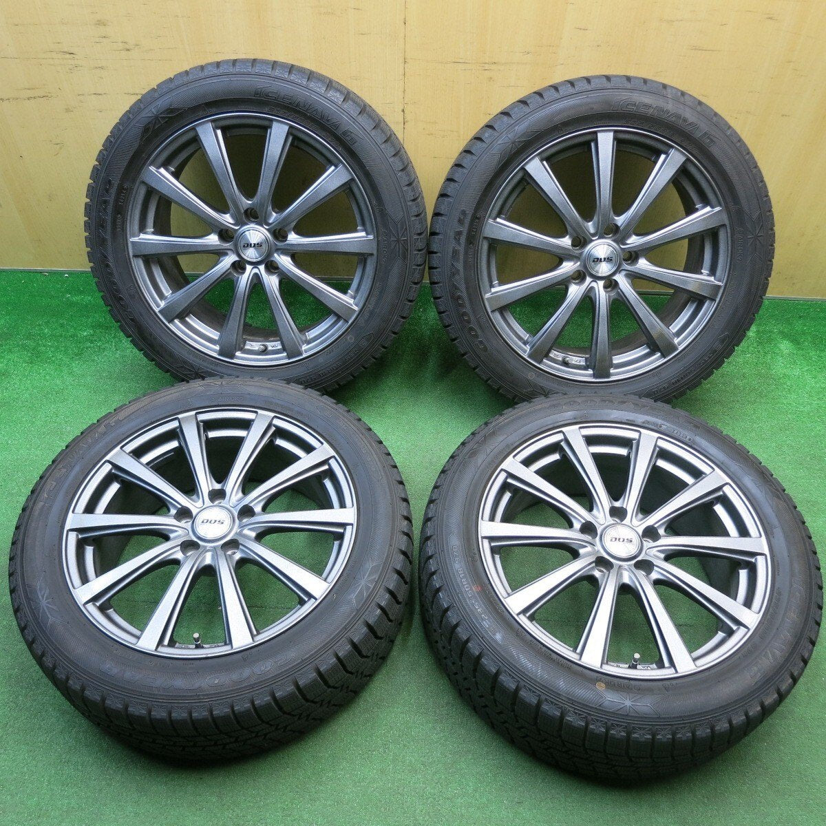 4本価格◎スタッドレス 235/50R18 グッドイヤー アイスナビ6 D.O.S. DOS 社外 アルミ 18インチ PCD114.3/5H◎6012205HAス
