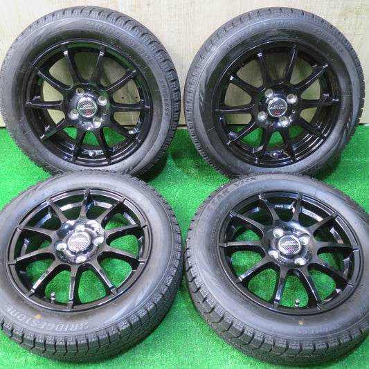 バリ溝！キレイ！9分★スタッドレス 155/65R14 ブリヂストン ブリザック VRX SCHNEIDER シュナイダー 14インチ PCD100/4H★5101102NJス