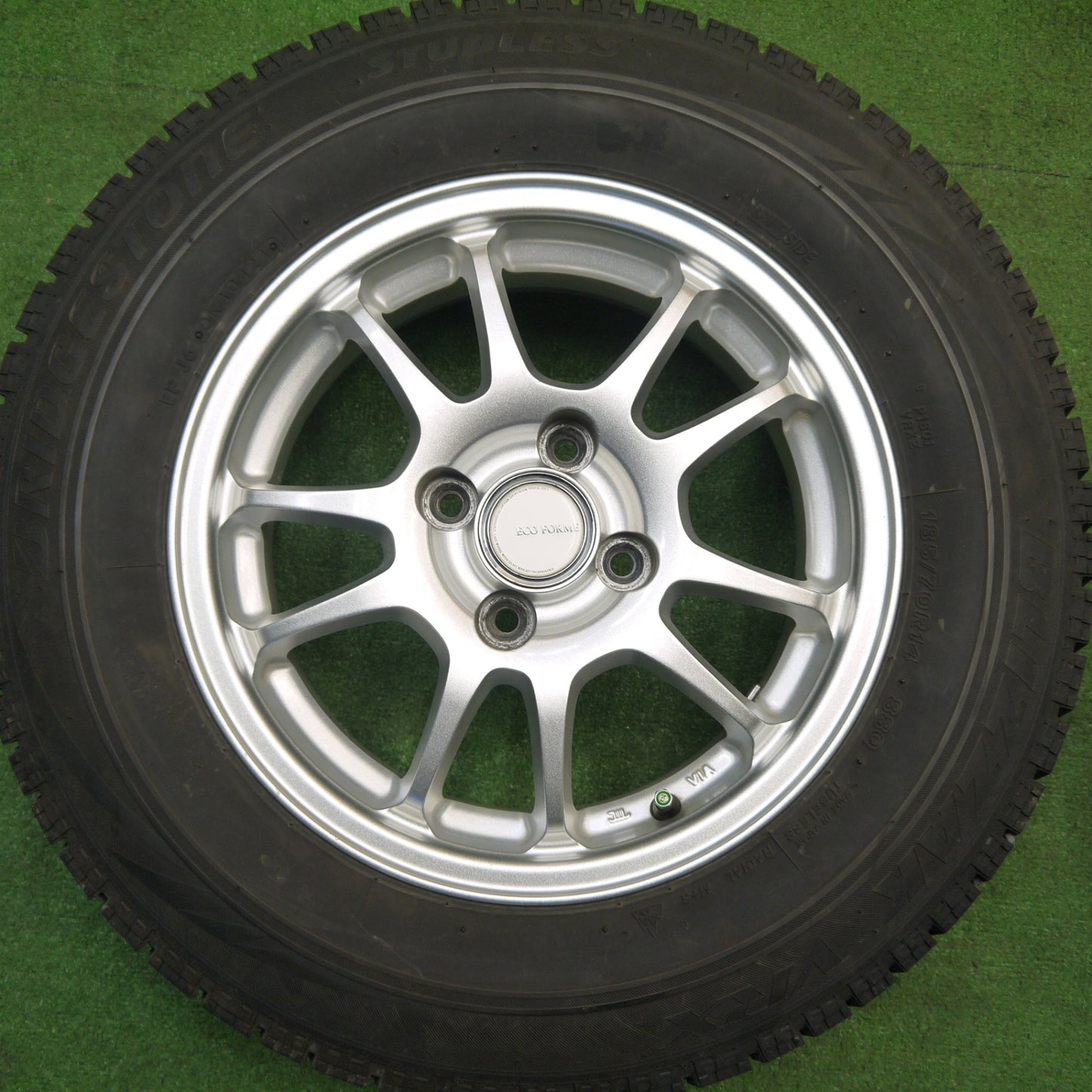 バリ溝！21年！キレイ！9分★スタッドレス 185/70R14 ブリヂストン ブリザック VRX ECO FORME SE-10 エコフォルム 14インチ PCD100/4H★5111202Hス