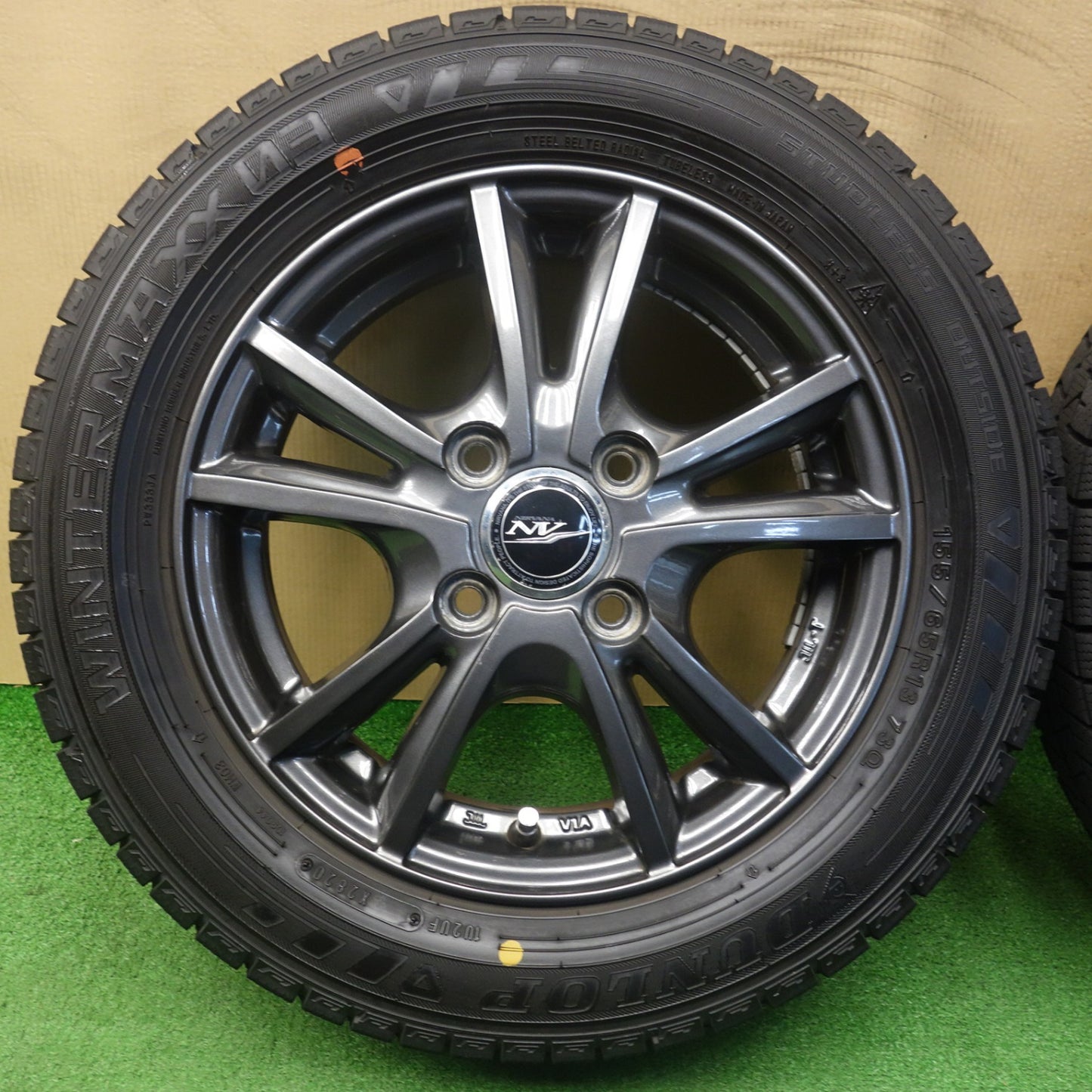バリ溝！9.5分★スタッドレス 155/65R13 ダンロップ ウインターマックス 03 NIRVANA NV ニルバーナ ニルヴァーナ 13インチ PCD100/4H★6042903KTス