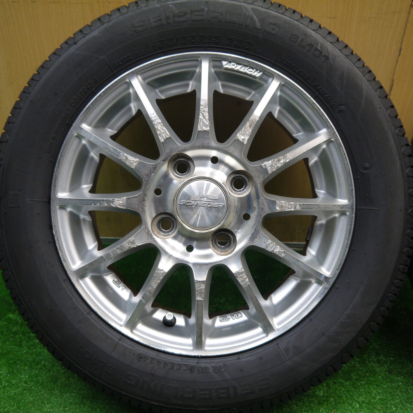 バリ溝！24年！ほぼ10分★155/65R13 セイバーリング SL101 SCHNEIDER シュナイダー 13インチ PCD100/4H★5110709Hノ