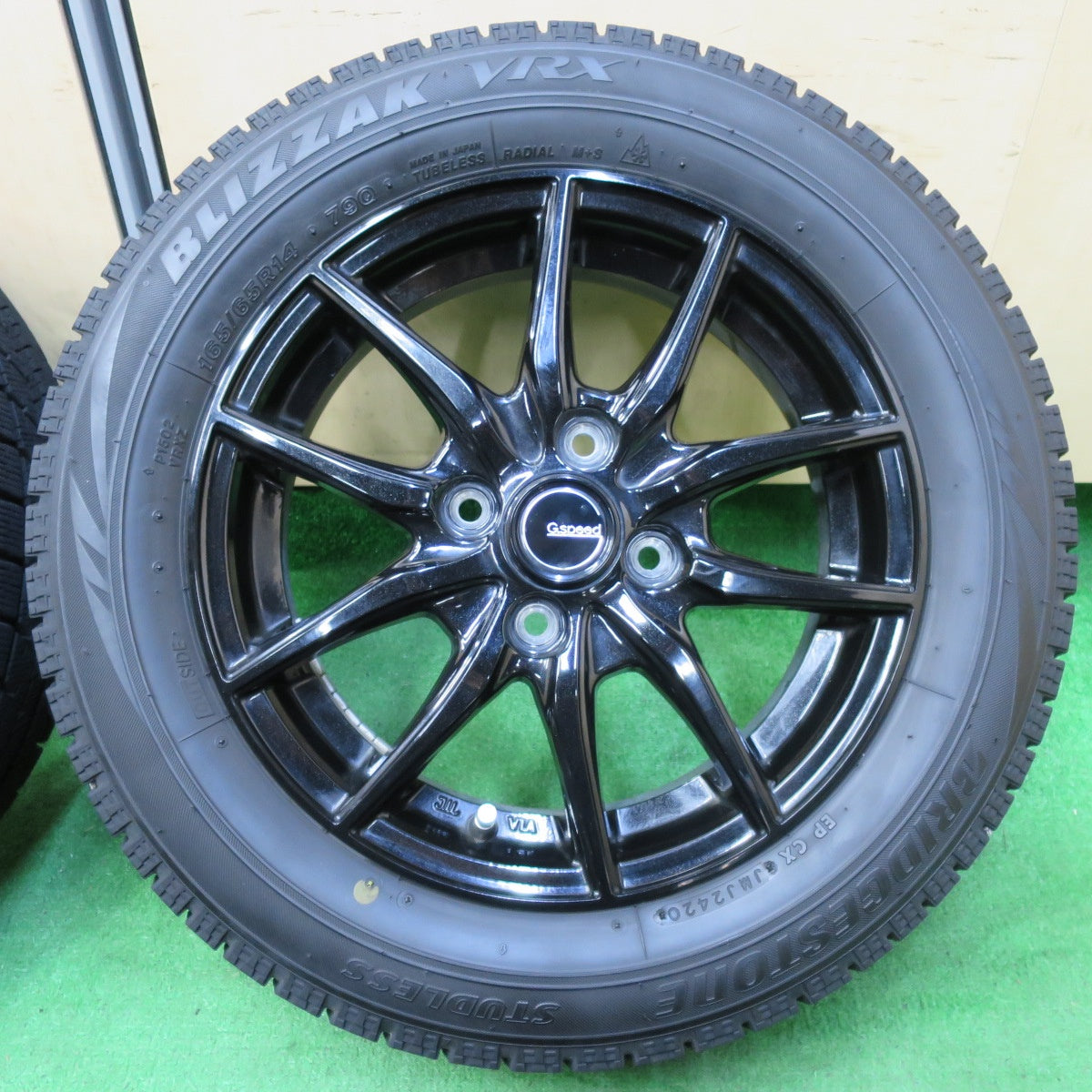 *送料無料* キレイ！20年★スタッドレス G.speed 165/65R14 ブリヂストン ブリザック VRX G.speed Gスピード 14インチ PCD100/4H★4070304イス