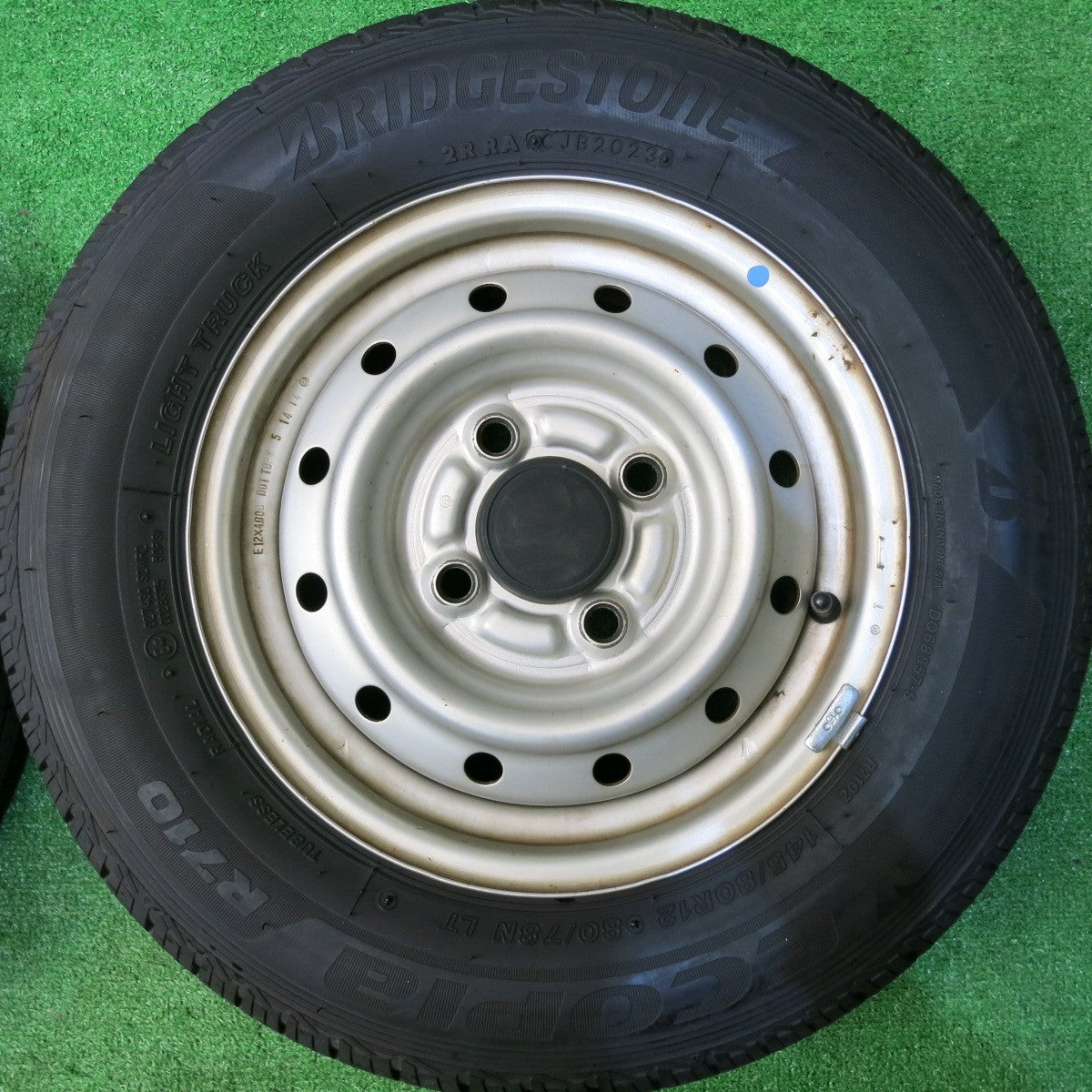 バリ溝！23年！8.5分★145/80R12 80/78N ブリヂストン エコピア R710 TOPY スチール 12インチ PCD100/4H★5062706HAノ