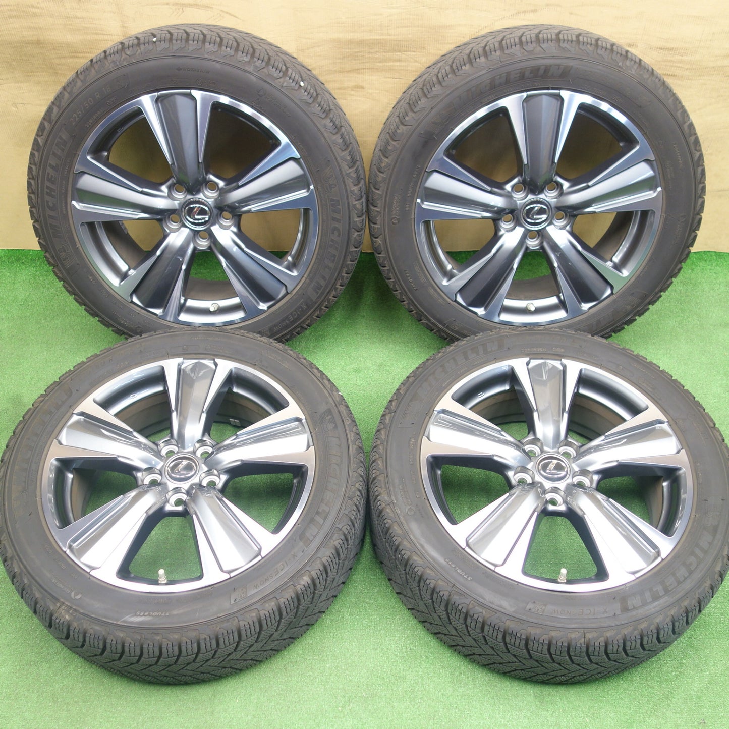 センサー付！バリ溝！23年！キレイ！9.5分★レクサス UX 純正 225/50R18 スタッドレス ミシュラン X-ICE SNOW 18インチ PCD114.3/5H★6031305KTス