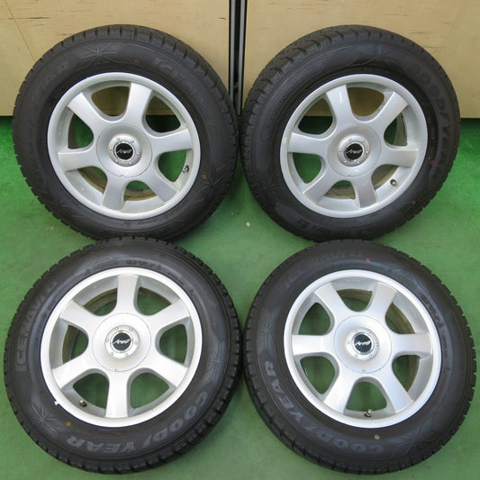 バリ溝！9分★スタッドレス 195/65R15 グッドイヤー アイスナビ6 Areg 15インチ PCD100 114.3/5H マルチ★5021501イス