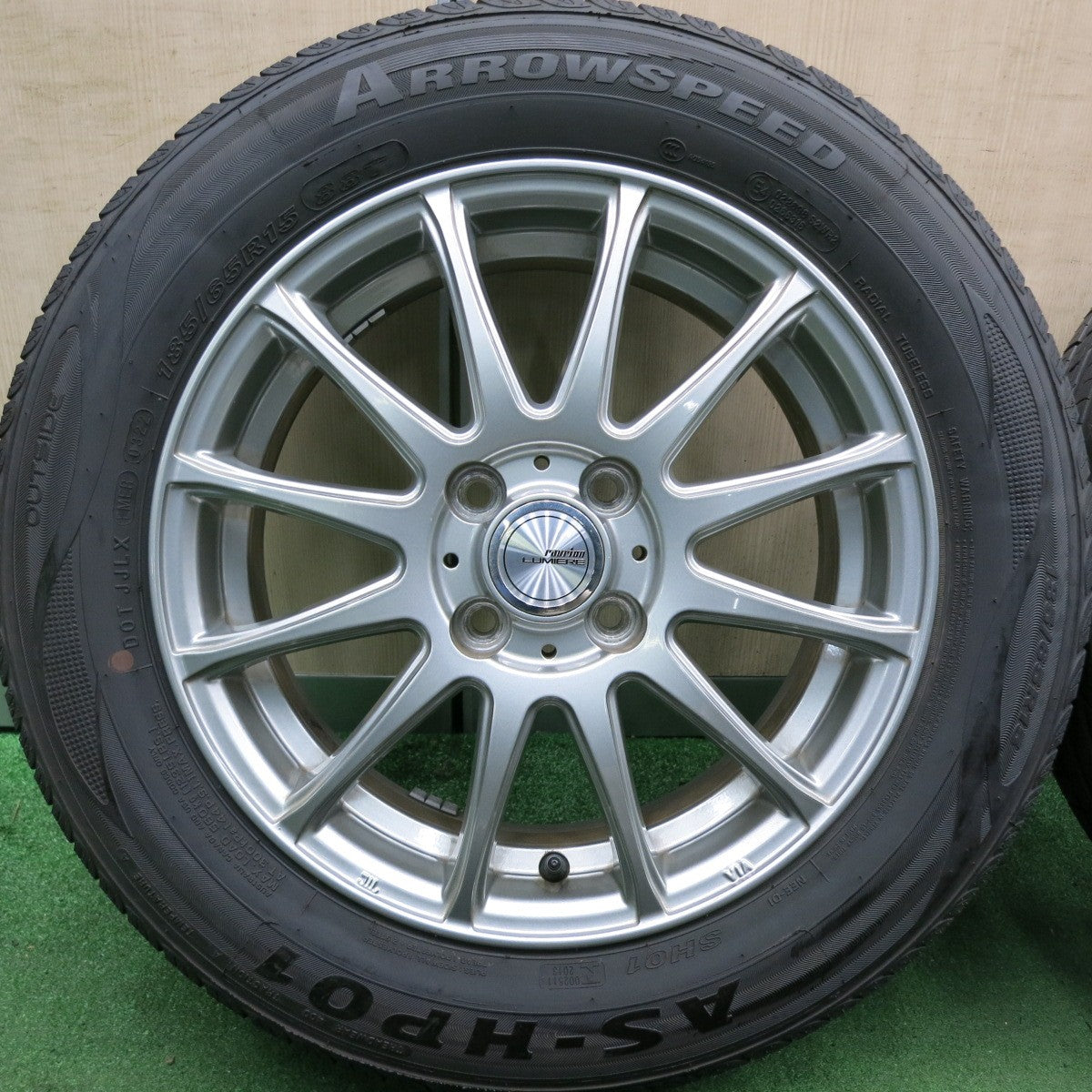 *送料無料* バリ溝！22年！9.5分★185/65R15 ARROWSPEED AS-HP01 ravrion LUMIERE ラブリオン 15インチ PCD100/4H★4060302HAノ