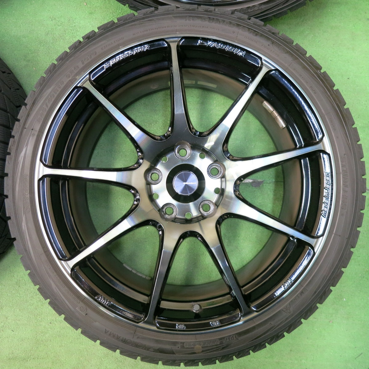 [送料無料] バリ溝！21年！キレイ！9.5分★スタッドレス WedsSport SA-99R 225/40R18 ヨコハマ アイスガード iG70 18インチ ウェッズスポーツ PCD114.3/5H★4112705SYス
