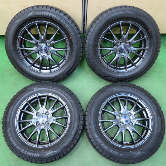 [送料無料] バリ溝！9.5分★スタッドレス 195/65R15 ダンロップ ウインターマックス WM02 VELVA SPORTZ ヴェルヴァ 15インチ PCD100/4H★5010807イス