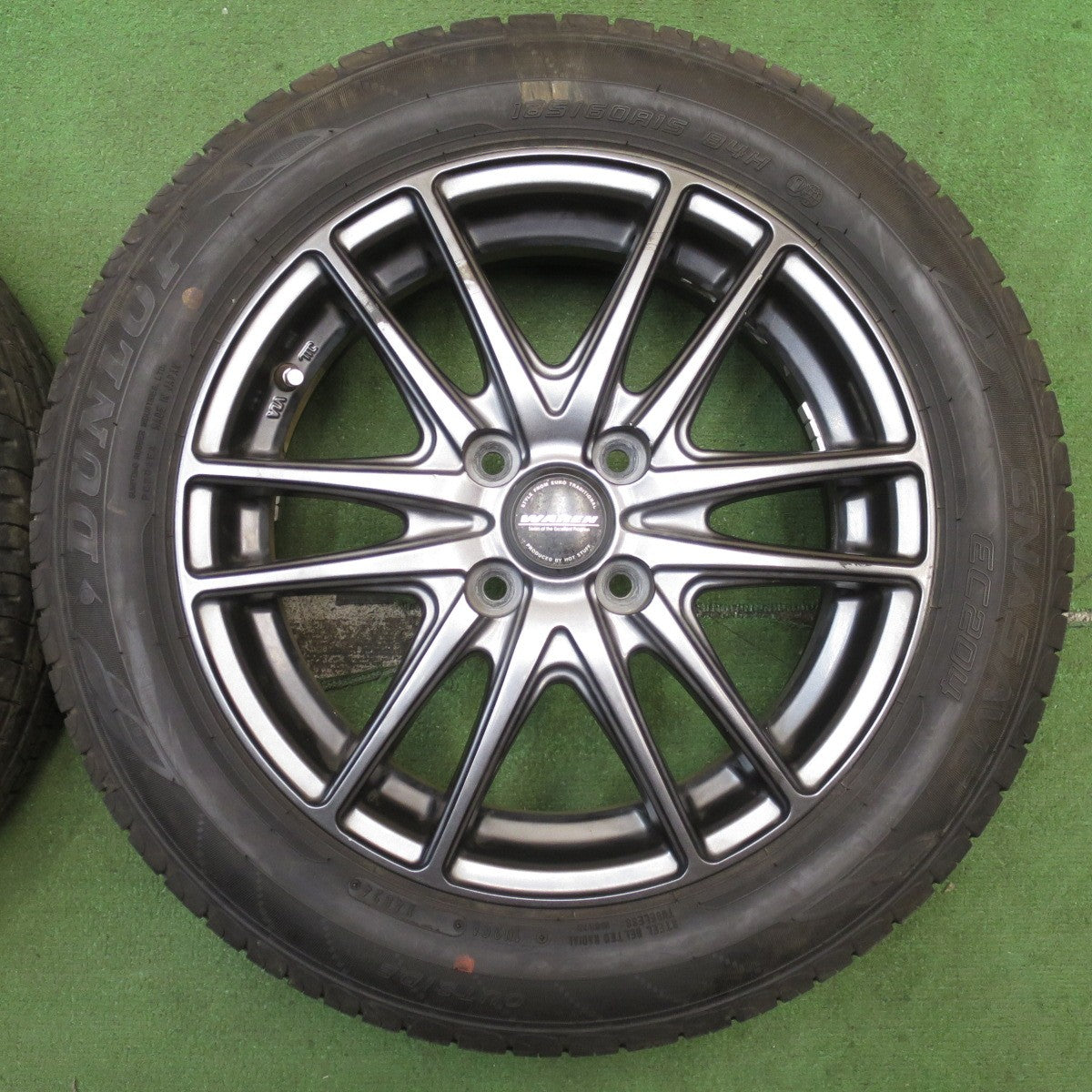 バリ溝！24年！9.5分★185/60R15 ダンロップ エナセーブ EC204 WAREN ヴァーレン 15インチ PCD100/4H★5073004NJノ