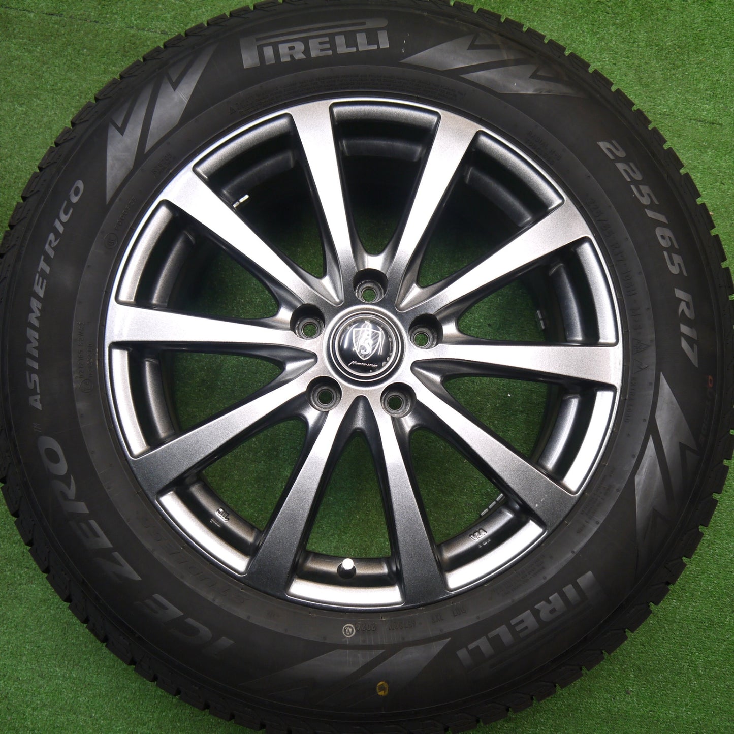 バリ溝！24年！9.5分以上★スタッドレス 225/65R17 ピレリ アイスゼロ アシンメトリコ MANARAY SPORT マナレイ スポーツ 17インチ PCD114.3/5H★5111201Hス