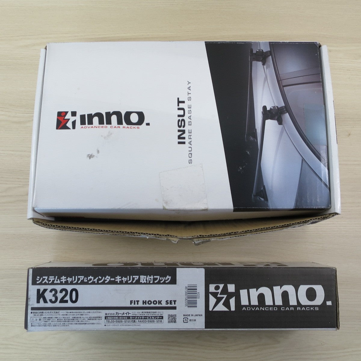鍵付き☆inno. カーメイト スクエアベースステー INSUT システム キャリア & ウィンター キャリア 取付 フック セット K320 イノー カー パーツ☆ [送料無料]
