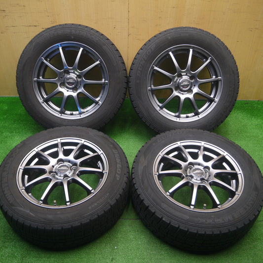 [送料無料] キレイ！21年★スタッドレス 185/65R15 ダンロップ ウインターマックス WM02 SCHNEIDER シュナイダー 15インチ PCD100/4H★4103004Hス