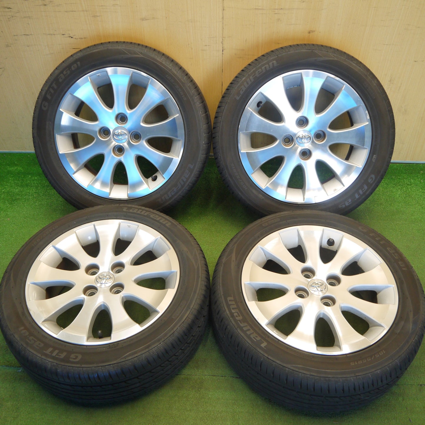 バリ溝！23年！9分★トヨタ bB 純正 ENKEI 185/55R15 ラウフェン G FIT as-01 エンケイ 15インチ PCD100/4H★6041403Hノ
