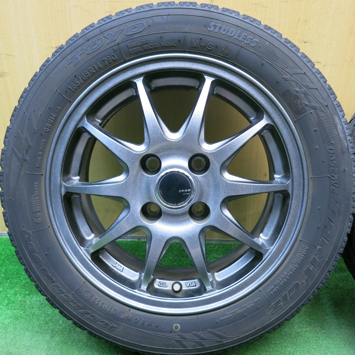 キレイ！21年★スタッドレス 165/65R14 トーヨー オブザーブ ガリット GIZ ZACK JP-202 MONZA ザック 14インチ PCD100/4H★5060711HAス