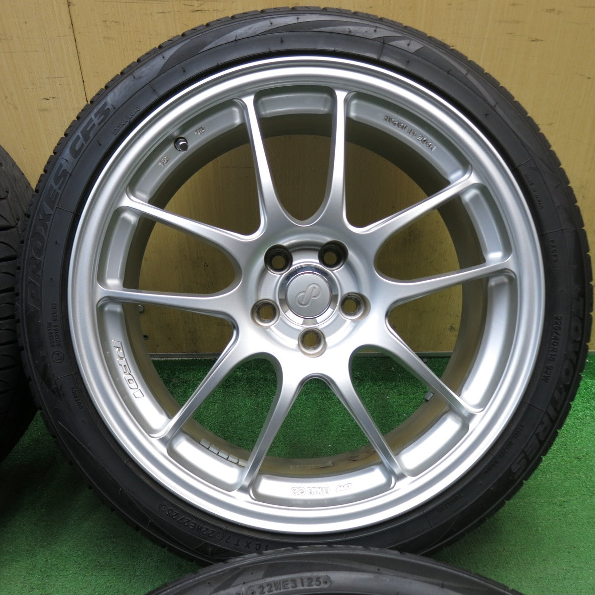 バリ溝！25年！9.5分◎86 BRZ プリウス 等 225/40R18 トーヨー プロクセス CF3 ENKEI PF01 エンケイ 18インチ PCD100/5H◎6091108KKノ