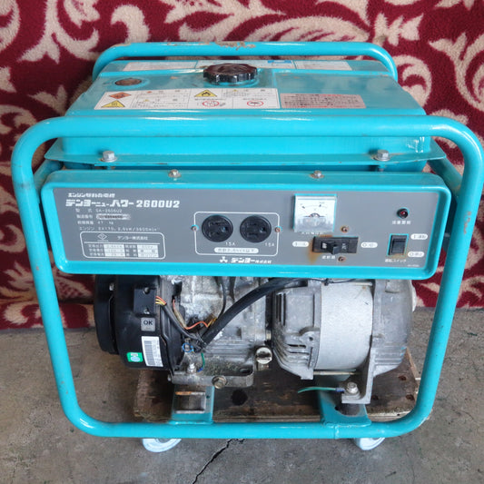 [送料無料] ☆デンヨー ガソリン エンジン 駆動 発電機 デンヨー ニュー パワー 2600U2 GA-2606U2 100V 2.6kVA 60Hz ジャンク ①☆