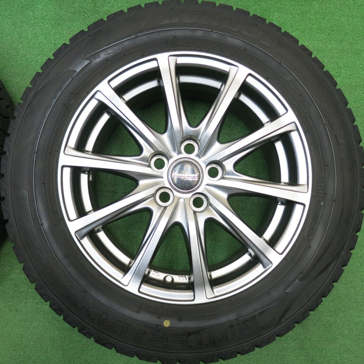 バリ溝！8.5分★プリウス 等 195/65R15 スタッドレス ダンロップ ウインターマックス WM02 EuroSpeed MANARAY SPORT ユーロスピード 15インチ PCD100/5H★5122107HAス