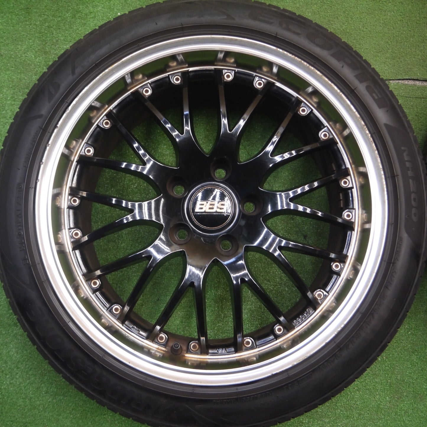 [送料無料] バリ溝！23年！9.5分★ワーゲン 等 BBS タイプ 225/45R17 ブリヂストン エコピア NH200 社外 アルミ 17インチ PCD112/5H★4122506Hノ