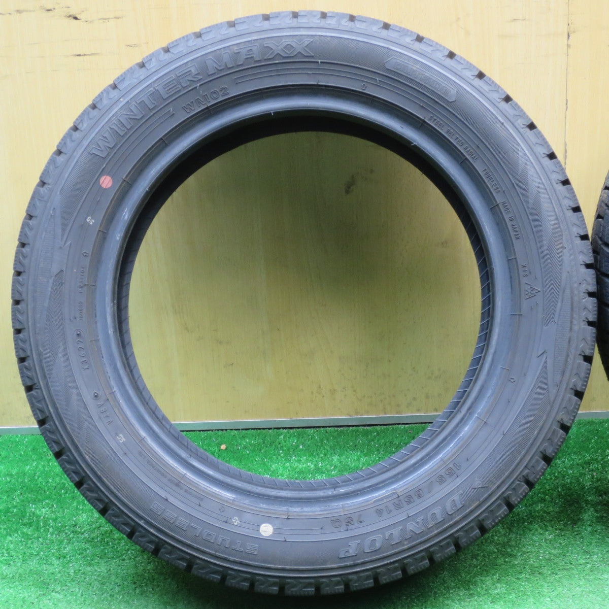 バリ溝！22年！ほぼ10分★スタッドレス 155/65R14 ダンロップ ウインターマックス WM02 タイヤ 14インチ ワゴンR タント N-BOX 等★5121812NJスタ