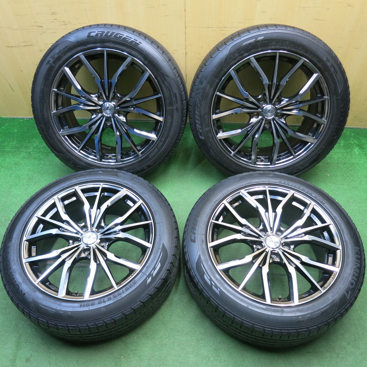 4本価格★LEONIS LV 225/55R19 クムホ CRUGEN Premium 19インチ レオニス PCD114.3/5H★6043003HAノ