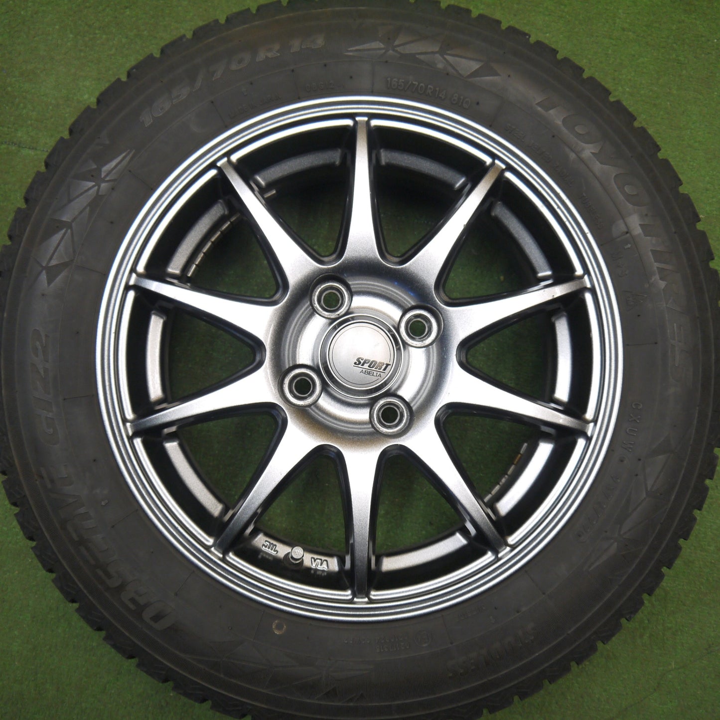 バリ溝！22年！8.5分★スタッドレス 165/70R14 トーヨー オブザーブ GIZ2 SPORT ABELIA スポルト アベリア 14インチ PCD100/4H★6022006Hス