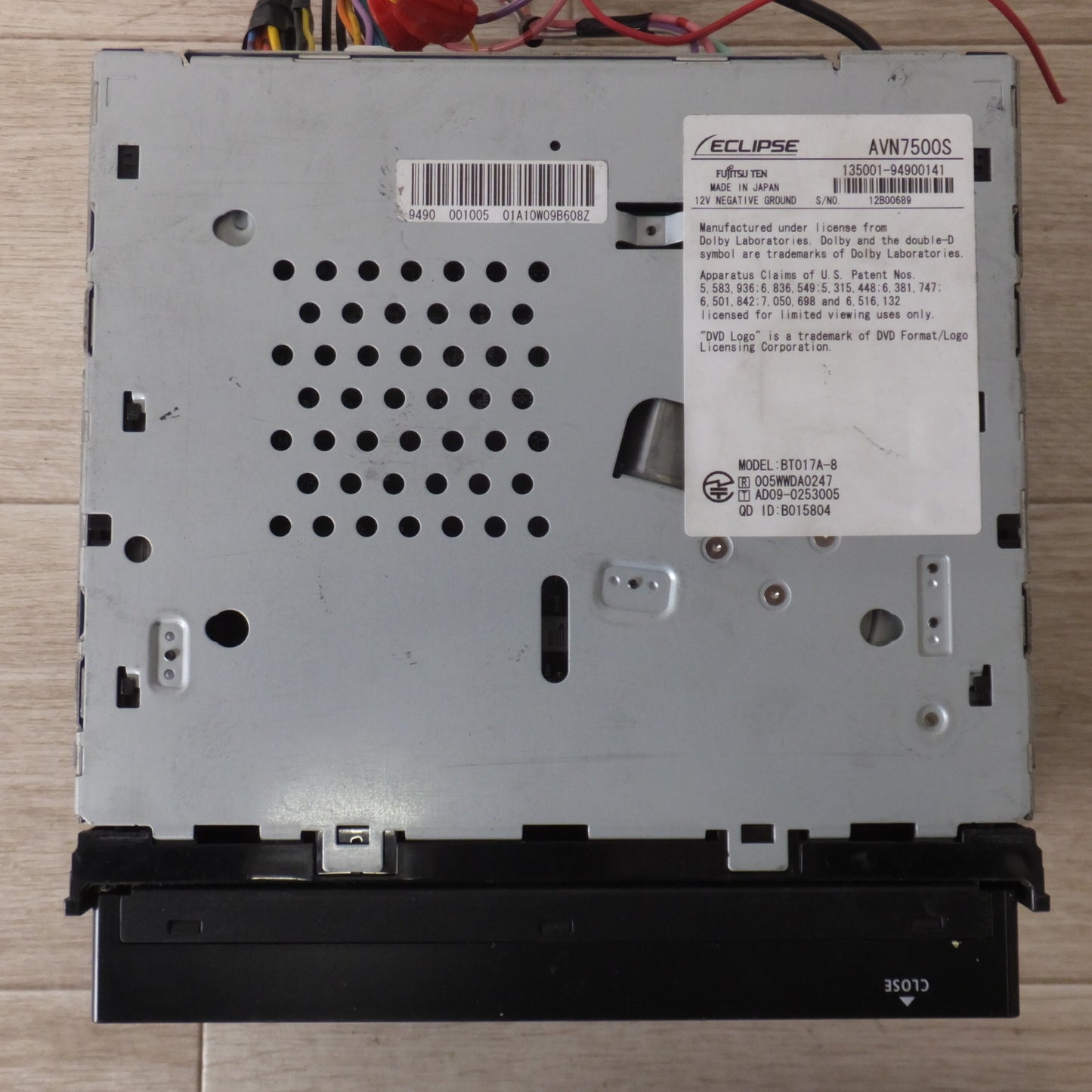 [送料無料] 現状品★富士通テン イクリプス ECLIPSE メモリーナビゲーション AVN7500S　地図SDカード 欠品[37]★