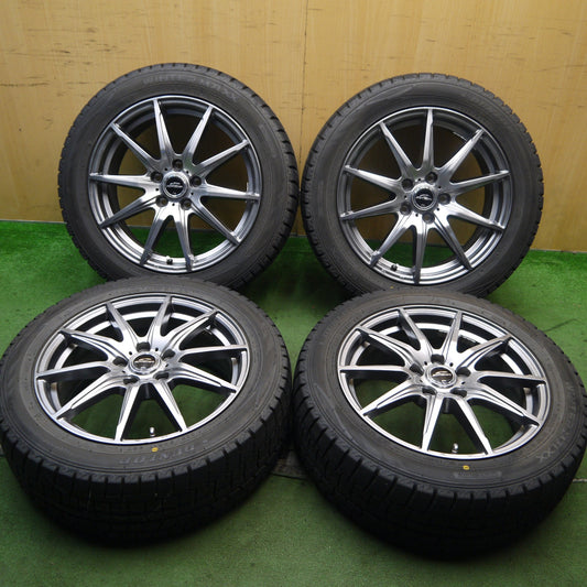 バリ溝！22年！キレイ！9.5分★スタッドレス 225/50R17 ダンロップ ウインターマックス WM02 SCHNEIDER MiD シュナイダー 17インチ PCD114.3/5H★5082601Hス
