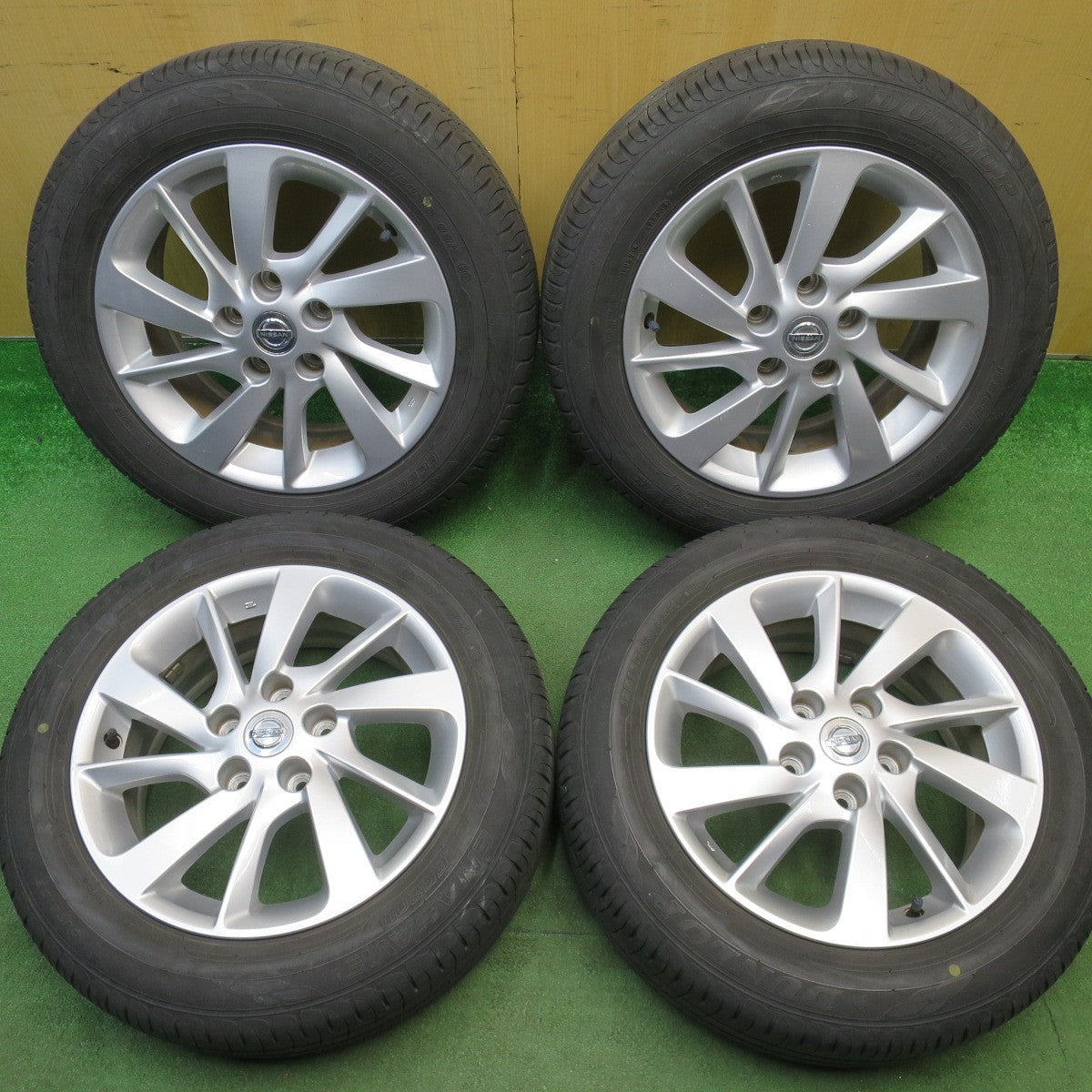 バリ溝！23年！9.5分★日産 TB17 シルフィ 純正 ENKEI 195/60R16 ダンロップ エナセーブ EC204 エンケイ 16インチ PCD114.3/5H★6032205NJノ