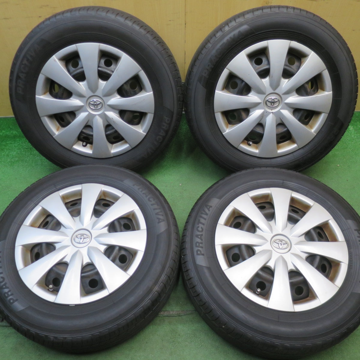 バリ溝！23年！8.5分◎トヨタ 140系 カローラ フィールダー 純正 スチール 195/65R15 プラクティバ ヨコハマ 15インチ PCD100/4H◎6062403NJノ