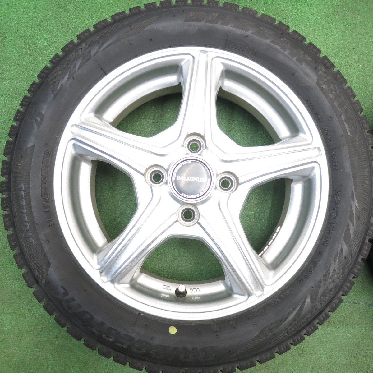 バリ溝！8.5分★スタッドレス 155/65R14 ブリヂストン ブリザック VRX2 BALMINUM VR5 バルミナ 14インチ PCD100/4H★6032903HAス