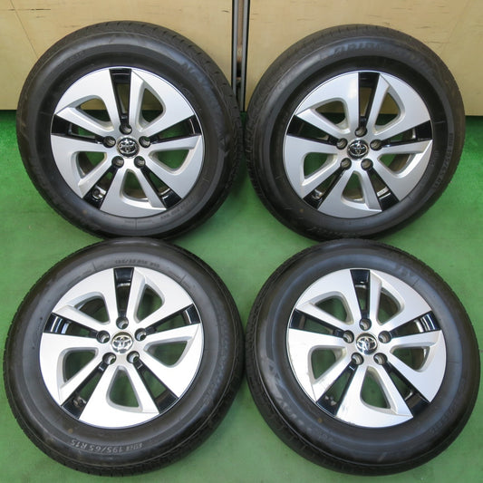 [送料無料] バリ溝！キレイ！8.5分★トヨタ 50系 プリウス 純正 195/65R15 ブリヂストン ネクストリー エコピア 15インチ PCD100/5H★5031806イノ