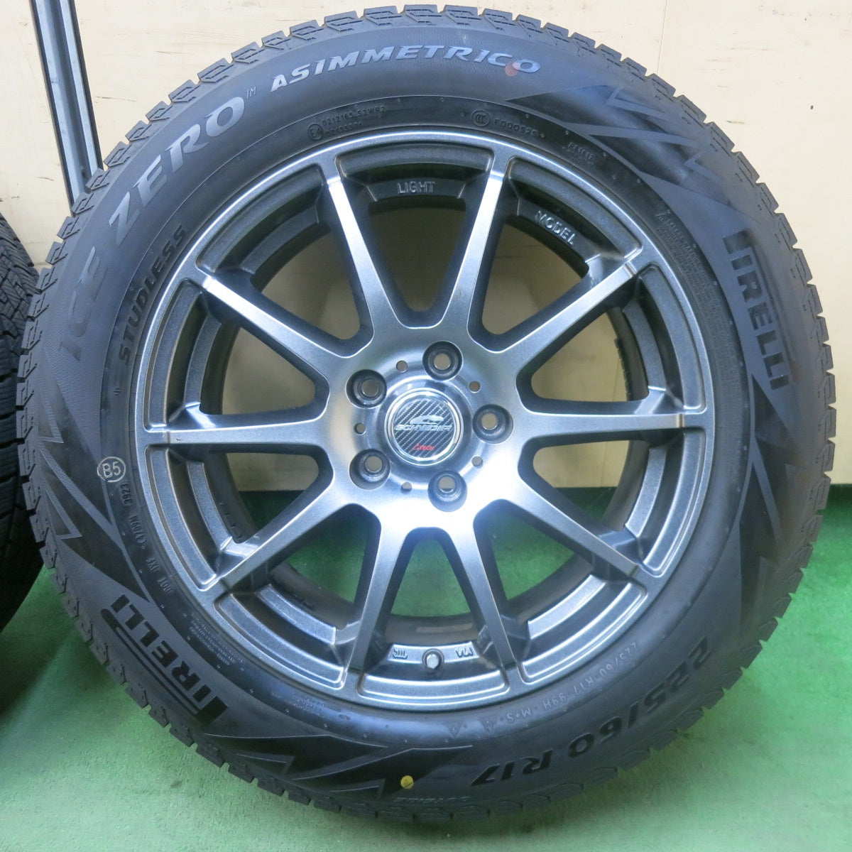 バリ溝！23年！キレイ！9.5分★スタッドレス 225/60R17 ピレリ アイスゼロ アシンメトリコ SCHNEIDER シュナイダー 17インチ PCD114.3/5H★5112104SKス
