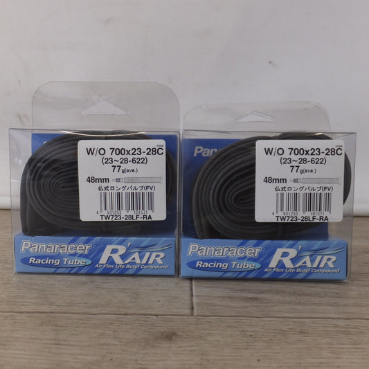 [送料無料] 未使用★パナレーサー Panaracer レーシングチューブ R'AIR TW723-28LF-RA 2個 セット　W/O 700×23-28C(23～28-622) 77g 48mm★