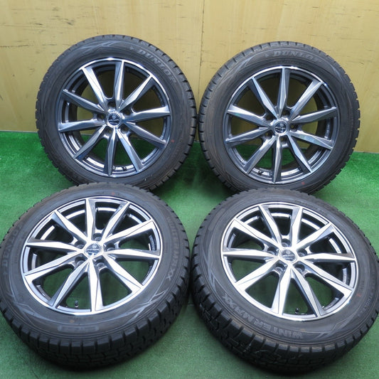バリ溝！キレイ！9.5分以上★スタッドレス 215/55R17 ダンロップ ウインターマックス WM01 SMACK ENKEI スマック エンケイ 17インチ PCD114.3/5H★5031014Hス