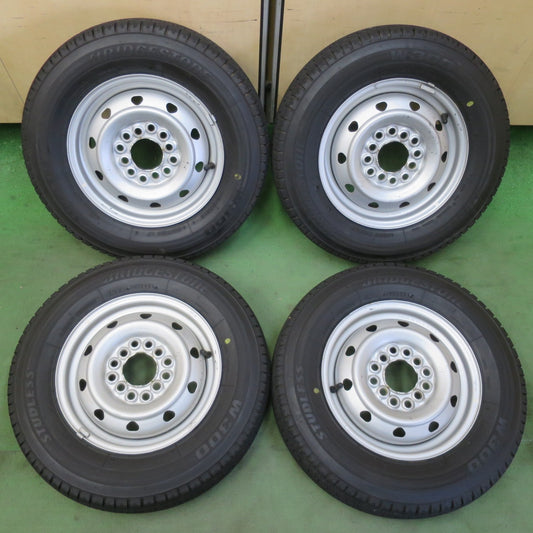 バリ溝！24年！8.5分★スタッドレス 145/80R12 80/78N ブリヂストン W300 TOPY スチール ホイール 12インチ PCD100 110 114.3/4H マルチ★6041806イス