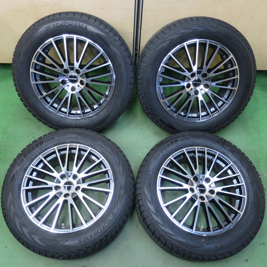 センサー付！バリ溝！23年！キレイ！9分★レクサス IS NX 等 Eurodesign CALWER 235/60R18 スタッドレス ヨコハマ アイスガード G075 ユーロデザイン カルヴァー 18インチ PCD114.3/5H★6040604イス