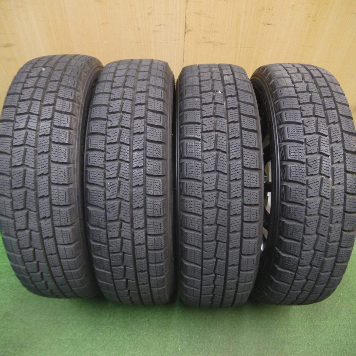 バリ溝！キレイ！9.5分以上★スタッドレス 155/65R13 ダンロップ ウインターマックス WM01 TEAD テッド 13インチ PCD100/4H★5020708Hス