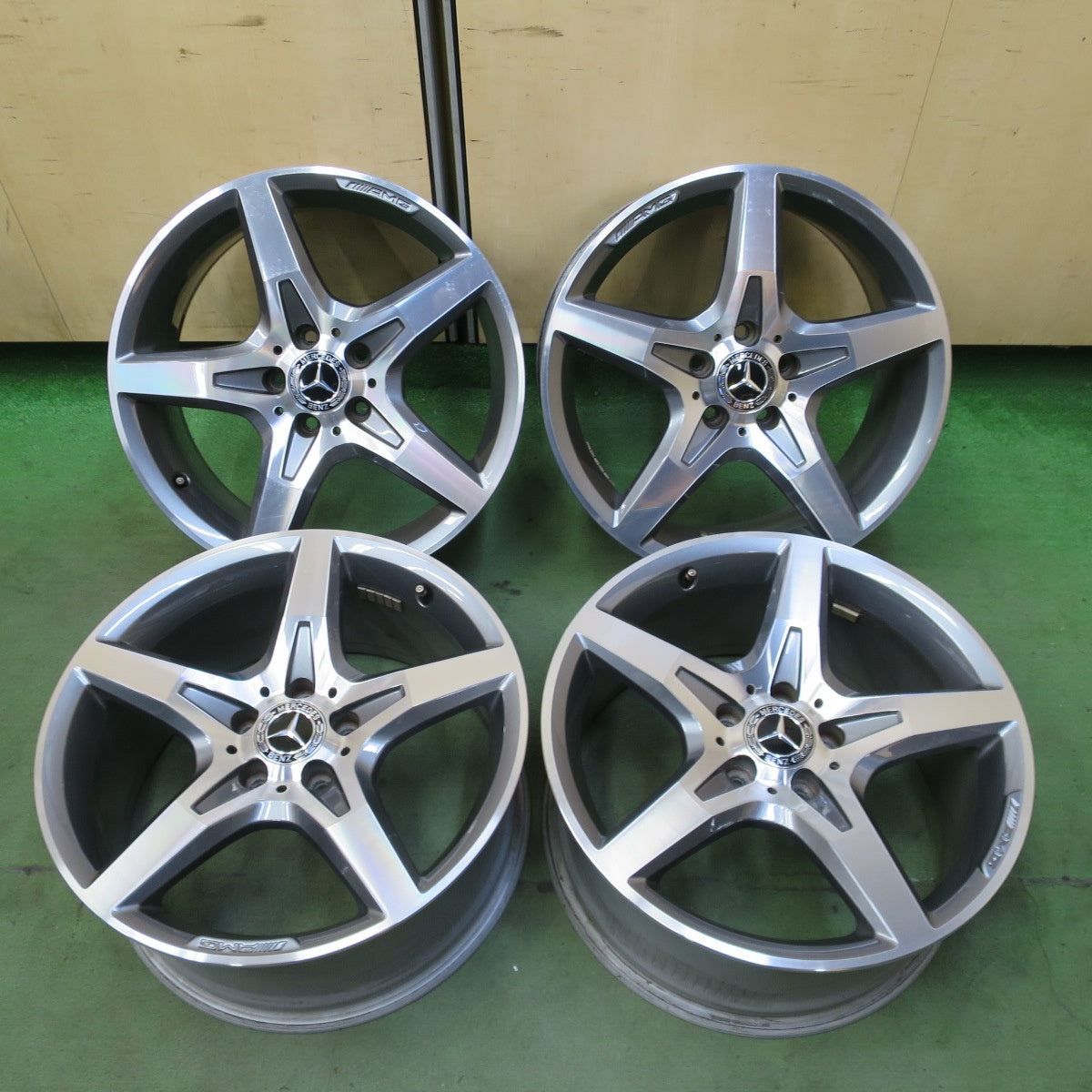 4本価格◎ベンツ SLK R172 純正 AMG ホイール 18インチ 18×7.5J 18×8.5J PCD112/5H◎6080502NGホ