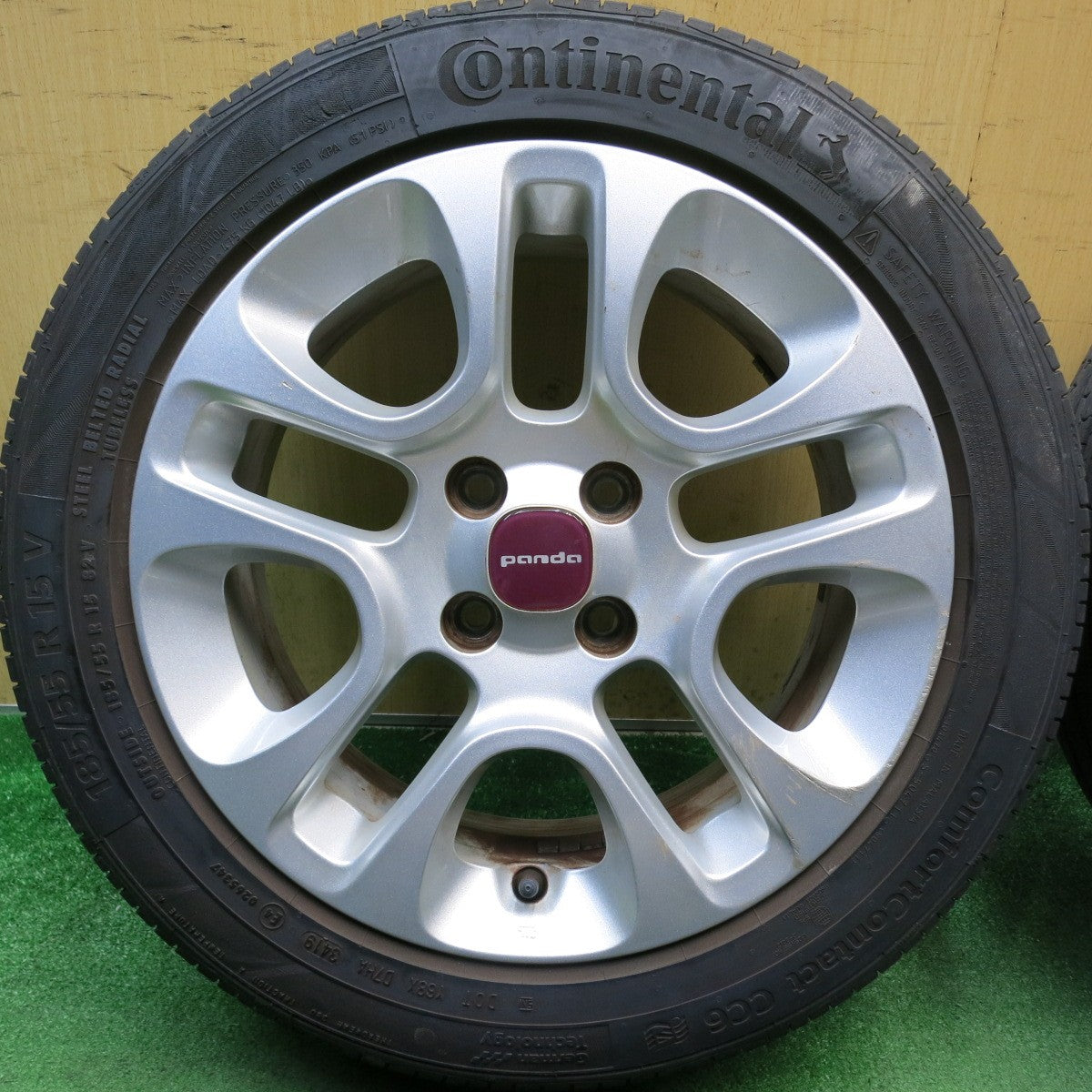 バリ溝！8.5分◎フィアット パンダ 純正 185/55R15 コンチネンタル コンフォートコンタクト CC6 15インチ PCD98/4H◎6072308HAノ