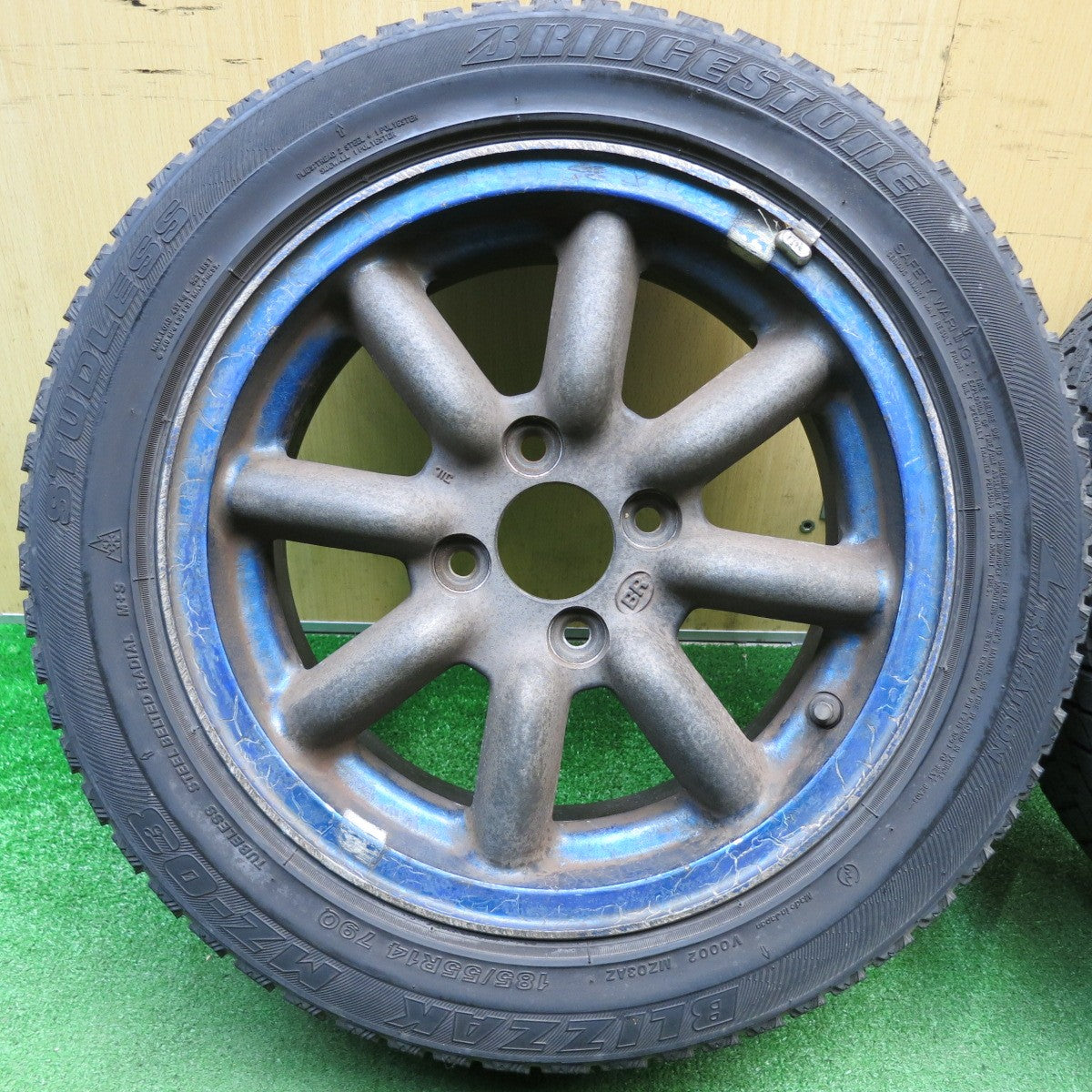 4本価格★BR BLACK RACING 185/55R14 スタッドレス ブリヂストン ブリザック MZ-03 ブラック レーシング 14インチ PCD100/4H★6021506HAス