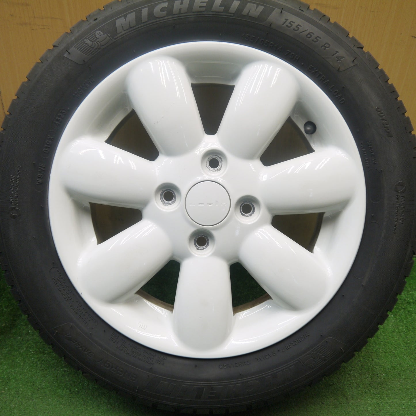 キレイ！23年★スズキ アルト ラパン 純正 155/65R14 ミシュラン エナジーセイバー4 14インチ PCD100/4H★6022505Hノ