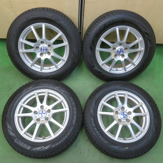 バリ溝！24年！ほぼ10分★スタッドレス 205/65R16 ピレリ アイスゼロ アシンメトリコ GMach 社外 アルミ 16インチ PCD114.3/5H★6020605イス