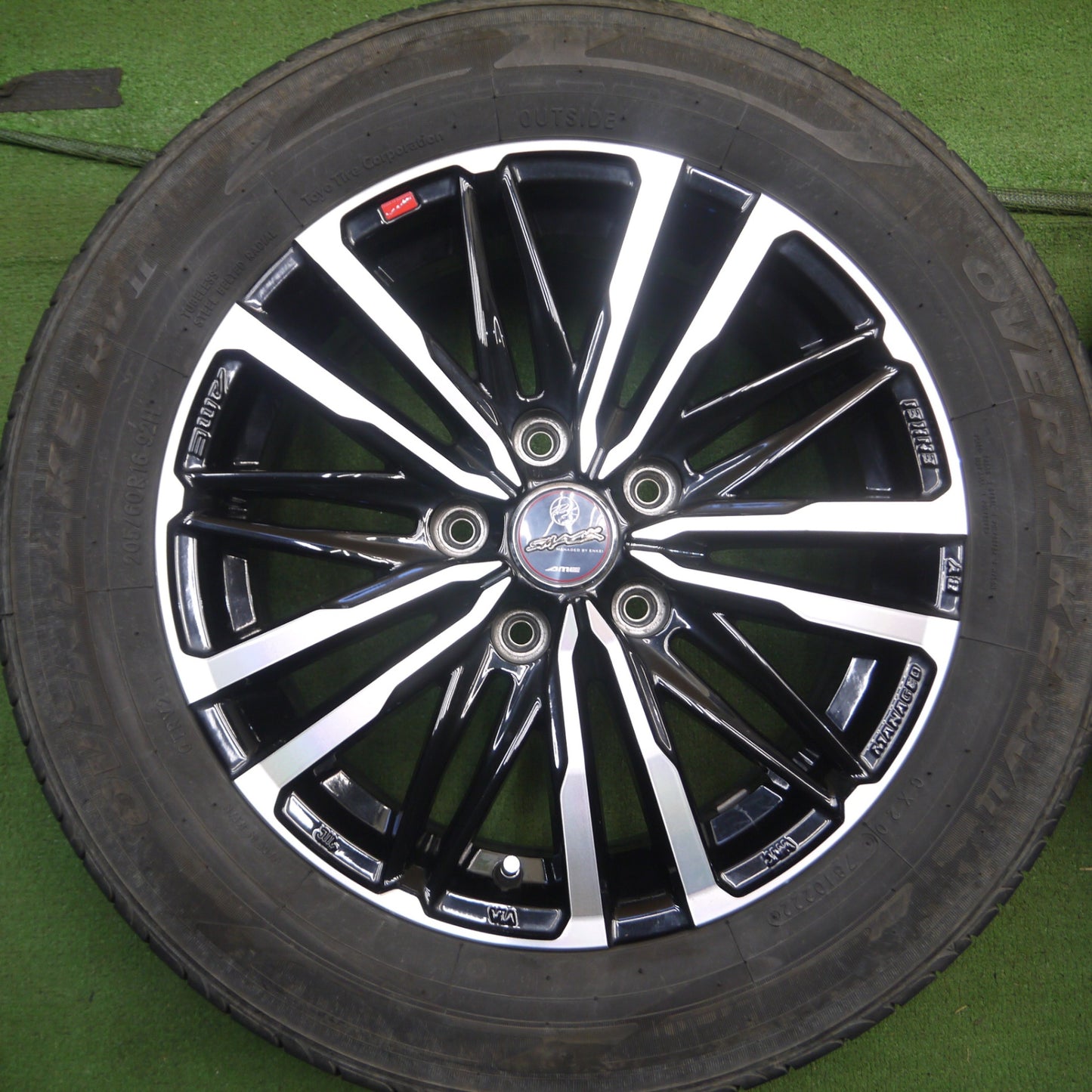 *送料無料* バリ溝！22年！9分★SMACK AME ENKEI 205/60R16 オーバーテイク RV2 スマック エンケイ 16インチ PCD114.3/5H★4032703Hノ