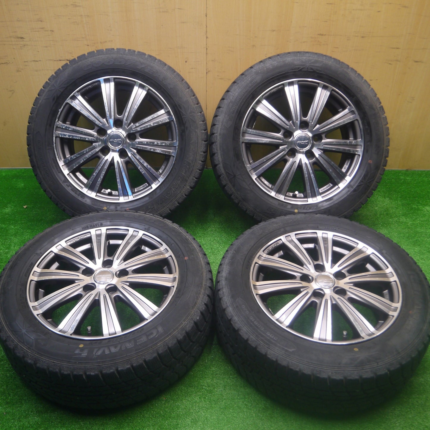 *送料無料* バリ溝！9分★スタッドレス 205/60R16 グッドイヤー アイスナビ6 SMACK ENKEI スマック エンケイ 16インチ PCD114.3/5H★4082105Hス