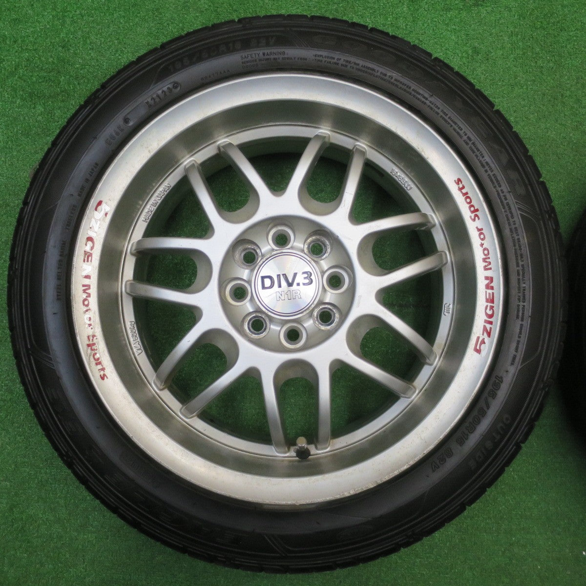 バリ溝！23年！9.5分★5ZIGEN DIV.3 N1R 195/50R15 グッドイヤー イーグル LS EXE 5次元 ゴジゲン 15インチ PCD100/4H★5111006NJノ